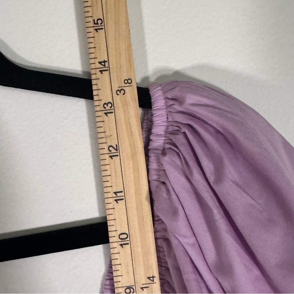Abercrombie & Fitch Emerson Poplin Puff Sleeve Lavender Midi Dress Med Tall - Picture 10 of 13